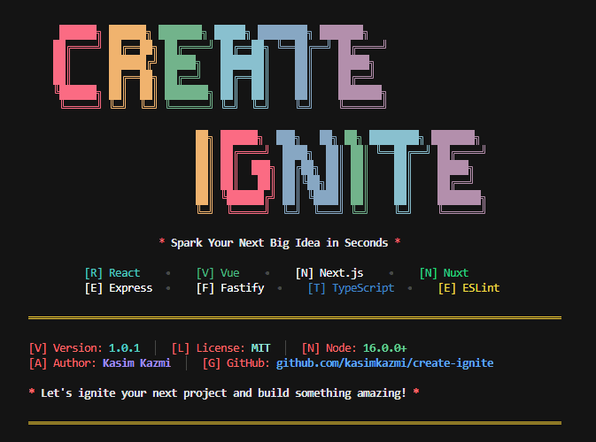 CREATE IGNITE screenshot